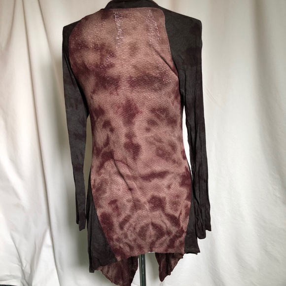 Black and maroon long cardigan - Picture 2 of 3